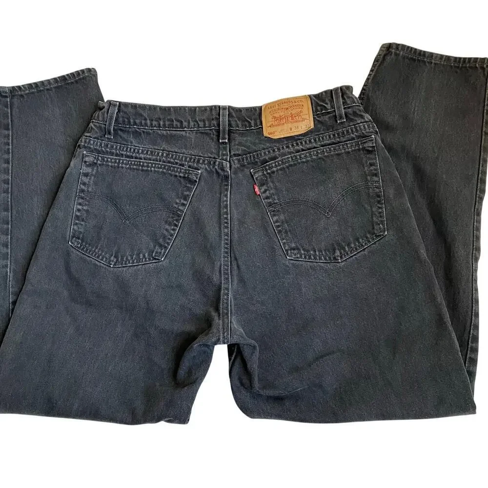 Vintage Levi’s 560 Jeans Mens 38x32 Loose Fit Tapered Leg Made USA Y2K 90s